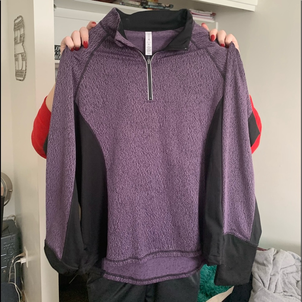purple quarter zip